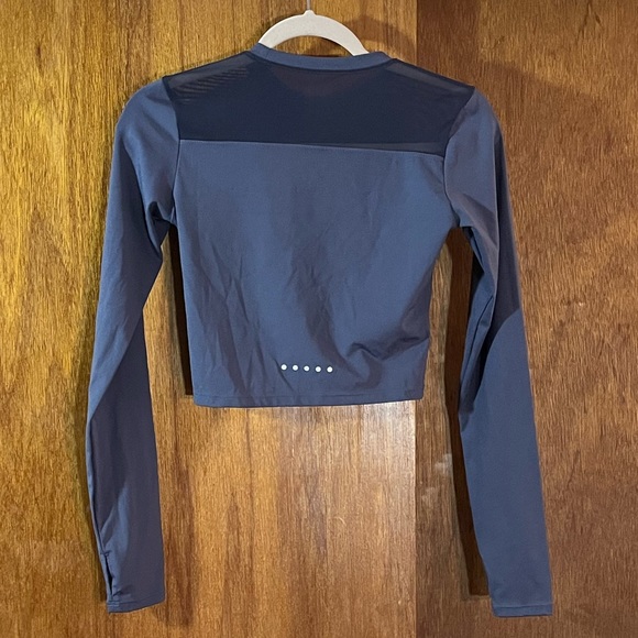 ZENGJO Cropped Top Workout Gray-Blue Sz S - Picture 3 of 3